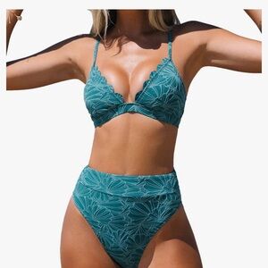Teal Floral Bikini Set